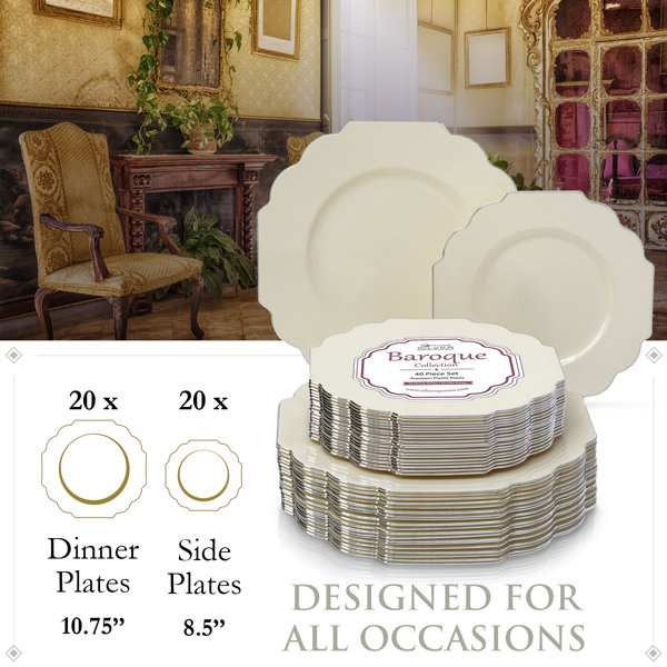 Silver Spoons Baroque Heavy Weight Plastic Disposable Party Supplies Set & Reviews Wayfair